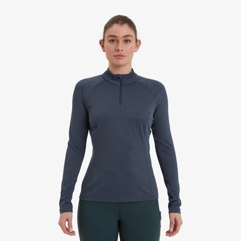Montane Womens Dart Zip Neck T-Shirt - Eclipse Blue-1
